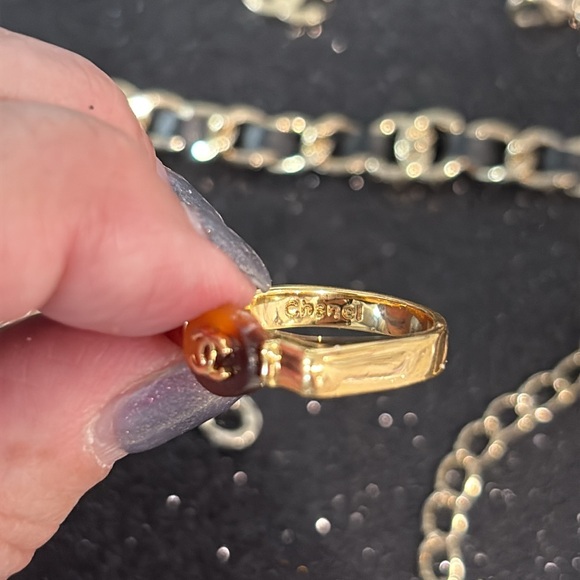 🎁Gold and Amber Gemstone Brown Women's Ring stamped and Ready to have a new Home - Picture 5 of 6